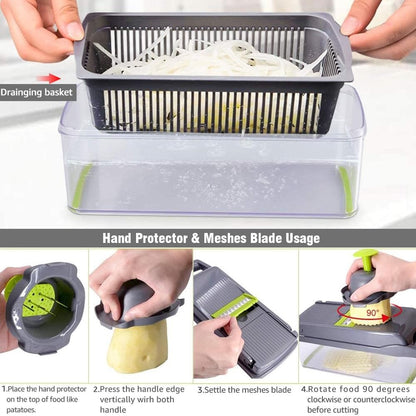 🥔Multifunctional vegetable cutter | 16-piece set🥗 (🔥50% discount)🍏