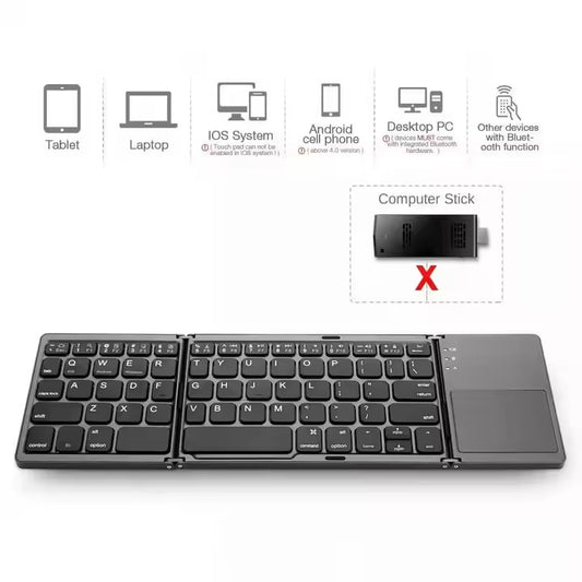 Foldable Keyboard--Bluetooth/Touchpad/Wireless/Rechargeable/Slim