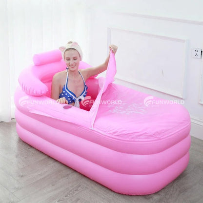 Funworldsport Morden Style Foldable Adult Bathtub Pvc Spa Soaking Bath Tube Inflatable Ice Bath