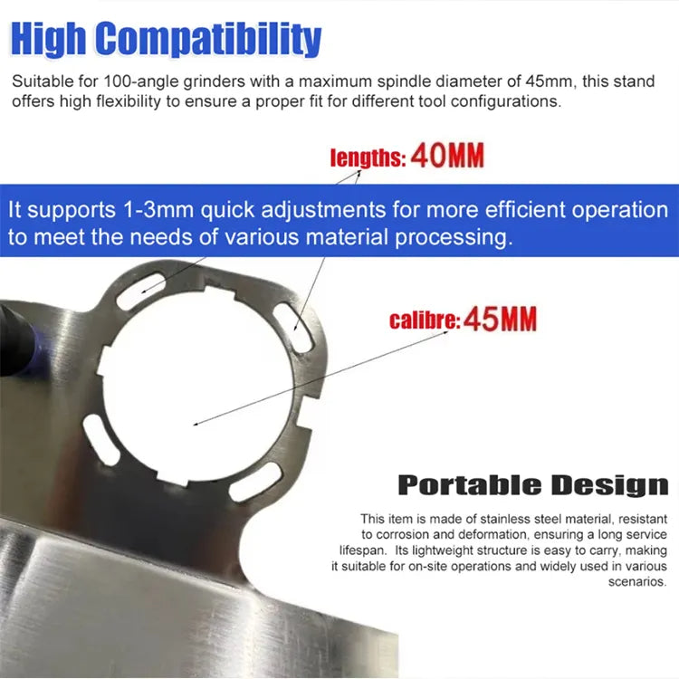 Angle Grinder Stand for Tile 45° Chamfer Cutting