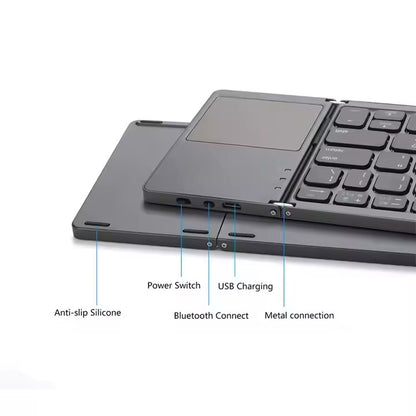 Foldable Keyboard--Bluetooth/Touchpad/Wireless/Rechargeable/Slim