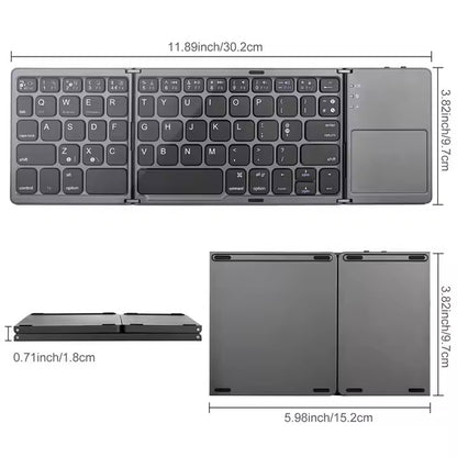 Foldable Keyboard--Bluetooth/Touchpad/Wireless/Rechargeable/Slim