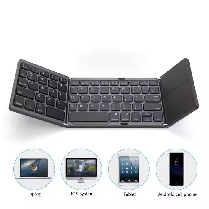 Foldable Keyboard--Bluetooth/Touchpad/Wireless/Rechargeable/Slim