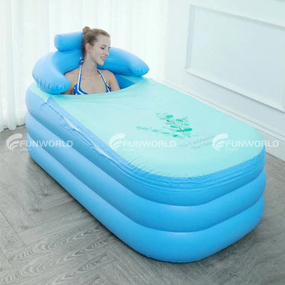 Funworldsport Morden Style Foldable Adult Bathtub Pvc Spa Soaking Bath Tube Inflatable Ice Bath