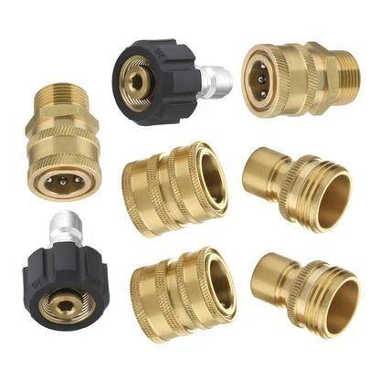 Pressure Washer Adapter Set--(simple and fast installation, suitable for M22 to rotate to 3/4 inches, 3/8 inches, 8PC)