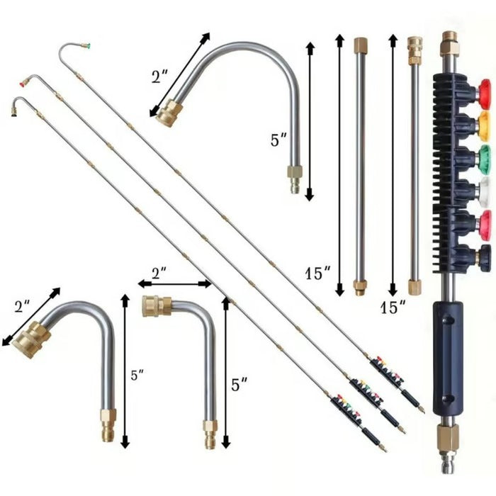 4000 PSI Telescoping High Pressure Washer Wand Set for Gutter & Roof Drainage & Walls Cleaning