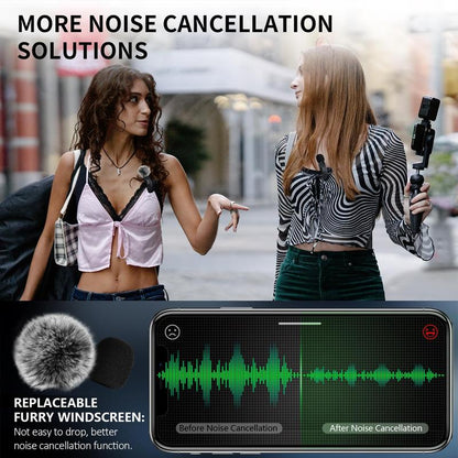 Wireless Lavalier Microphones for iPhone, Android, iPad