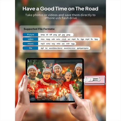 Flash Drive Intended for iPhone iPad, Memory Stick Storage for Photos and Videos Backup, Compatible with iPhone iPad Android PC, Plug and Play
